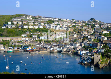 Polruan, vue de Fowey, Cornwall, Angleterre, Royaume-Uni Banque D'Images