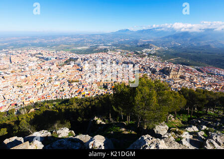 Vue générale du château de Jaen. Espagne Banque D'Images