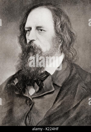 Alfred Tennyson, 1er baron Tennyson, 1809 - 1892. Poète officiel de Grande-Bretagne et d'Irlande. À partir de la bibliothèque internationale de la littérature célèbre, publié c.1900 Banque D'Images