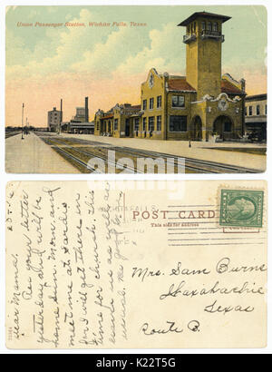 La gare de voyageurs de l'Union, Wichita Falls, au Texas. Banque D'Images