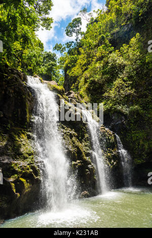 La Waikani falls (trois ours) sur l'île de Maui, Hawaii Banque D'Images