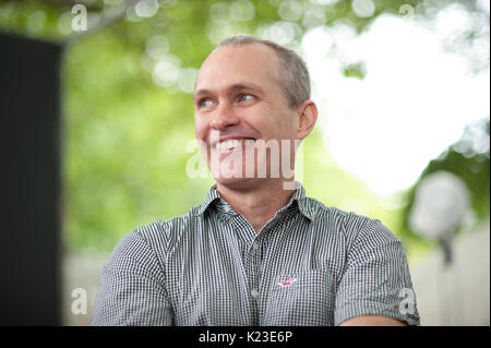 Edinburgh, Royaume-Uni. 28 août 2017. Romancier et nouvelliste, David Vann, apparaissant à l'Edinburgh International Book Festival. Credit : Lorenzo Dalberto/Alamy Live News Banque D'Images