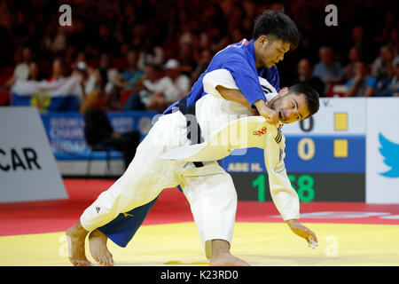 Budapest, Hongrie. Août 29, 2017. (L-R) Rucher Hifumi Société anonyme (JPN), Abe Vazha Margvelashvili (GEO) SUZUKI : Judo Championnat du monde de judo 2017 Budapest de procéder à des hommes kg demi-finale à l'Arène de Sport de Budapest à Budapest, Hongrie . Credit : Yusuke Nakanishi/AFLO SPORT/Alamy Live News Banque D'Images