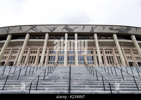 Moscou, Russie. Août 29, 2017. Photo du stade olympique Luzhniki prises à Moscou, Russie, le 29 août 2017. La ville est un des endroits de la Russie 2018 Coupe du Monde de football. Photo : Marius Becker/dpa/Alamy Live News Banque D'Images