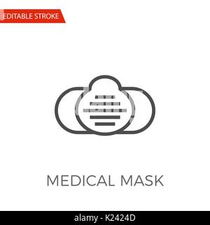 Masque médical Icône vecteur ligne mince. L'icône de la télévision isolé sur fond blanc. Course modifiable fichier EPS. Vector illustration. Illustration de Vecteur