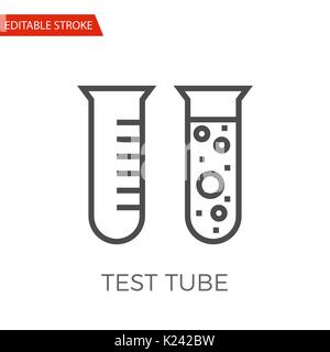 Tube à essai fine ligne Icône vecteur. L'icône de la télévision isolé sur fond blanc. Course modifiable fichier EPS. Vector illustration. Illustration de Vecteur