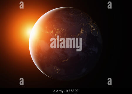 La Terre depuis l'espace la nuit. En Asie et en Australie. Éléments de cette image fournie par la NASA. Banque D'Images