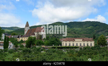 Avis de Spitz, Autriche dans l'UNESCO World Heritage area Vallée de la Wachau. Banque D'Images