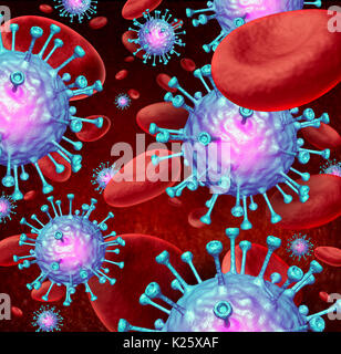 Les cellules lymphocytes immunothérapie avec du sang en tant que concept du système immunitaire qui représente le contrôle du cancer au moyen de l'immunologie. Banque D'Images