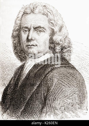 Herman Boerhaave, 1668 - 1738. Le botaniste néerlandais, pharmacie, médecin, humaniste et chrétienne. De : Les merveilles de la science, publié en 1870. Banque D'Images