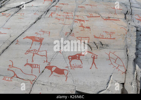 Rock, sculptures, Alta, Hjemmeluft, Finnmark, Norvège, Norvège, historique, ancienne, sculpté, l'unesco, Banque D'Images