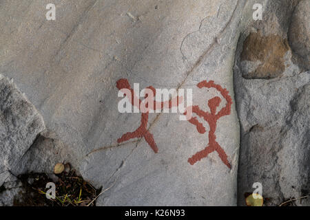 Rock, sculptures, Alta, Hjemmeluft, Finnmark, Norvège, Norvège, historique, ancienne, sculpté, l'unesco, Banque D'Images