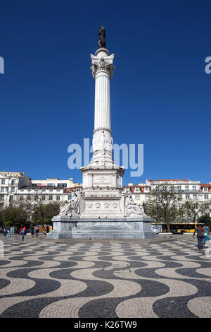 Dom Pedro IV Monument, la place Rossio, Lisbonne, Portugal Banque D'Images