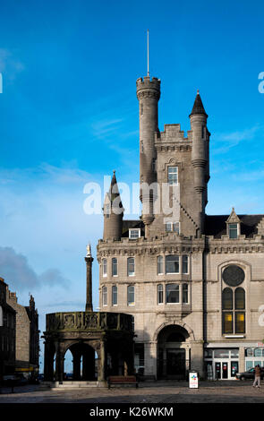 Ancien hôtel de ville avec Castlegate, Aberdeen, Écosse, Royaume-Uni Banque D'Images