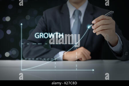 De plus en plus présent d'affaires, la croissance de l'entreprise graphique Banque D'Images