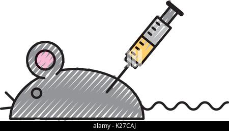 Injection avec la souris de laboratoire Illustration de Vecteur