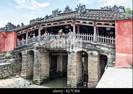 Le pont couvert japonais, l'ancienne ville de Hoi An, au Vietnam. Ce pont a été construit par les Japonais au début des années 1600. Banque D'Images