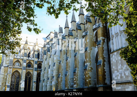 Vue générale de l'intérieur et l'extérieur de l'abbaye de Westminster à Londres, Angleterre le 20 septembre 2016. Banque D'Images