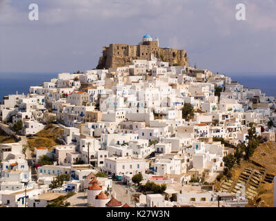 L'Europe, Grèce, îles du Dodécanèse, astypalea island, chora et château vénitien Banque D'Images