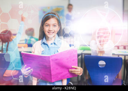 Image composite de l'image de l'interface et les molécules dna helix Banque D'Images