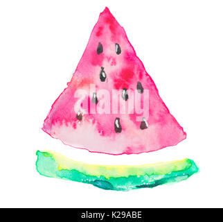Illustration à l'aquarelle de pastèque Banque D'Images