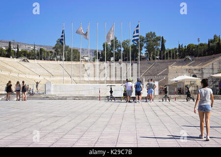 Stade kallimarmaro, où premiers jeux olympiques ont eu lieu à Athènes, Grèce, Banque D'Images