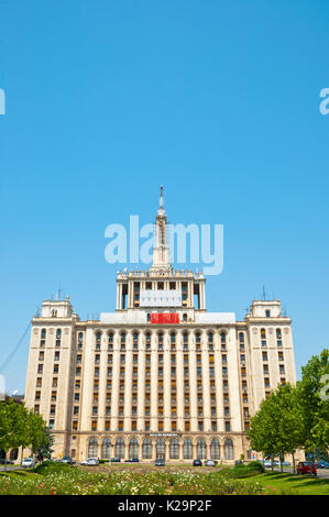 Casa place Presei Libere, Maison de la presse libre, dans le style du réalisme socialiste soviétique, à partir de 1966, Bucarest, Roumanie Banque D'Images