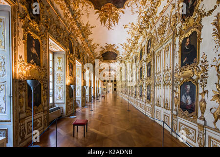 Le Baroque Galerie Ancestral, Residenz ancien palais royal, Munich, Bavière, Allemagne Banque D'Images