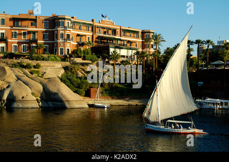 Old Cataract hotel situé sur les rives du Nil. Assouan, Egypte Banque D'Images