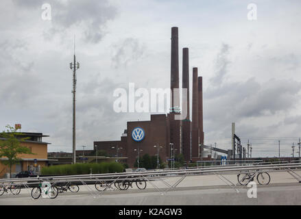 Centrale thermique de cogénération Kraftwerk Volkswagen à Wolfsburg, Basse-Saxe, Allemagne. Banque D'Images