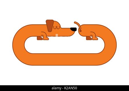 Long Dog Dachshund isolés. gaunt Accueil Animal Illustration de Vecteur