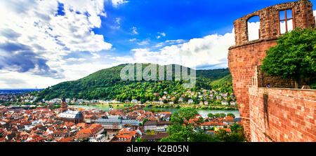 Voyage en Allemagne - Heidelberg ville médiévale. Vue panoramique Banque D'Images