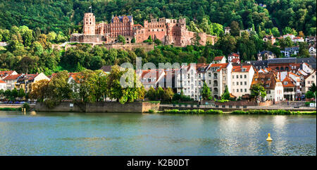 Voyage en Allemagne - Heidelberg ville médiévale. Vue panoramique Banque D'Images