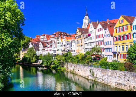 Beaux endroits de l'Allemagne - ville colorée Tubingen à Baden -wurtemberg Banque D'Images