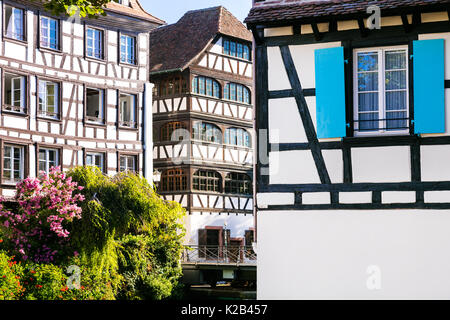 Maisons traditionnelles en ville de Strasbourg,alsace,France. Banque D'Images