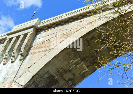 Viaduc de béton dans les bois de la culée bridge Banque D'Images