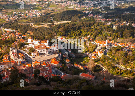 Vues Castelo dos Mouros formulaire à Sintra, Portugal Banque D'Images