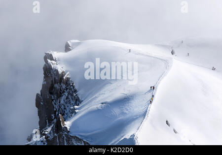 Groupe d'alpinistes sur les pentes du Mont Blanc, Chamonix, France Banque D'Images