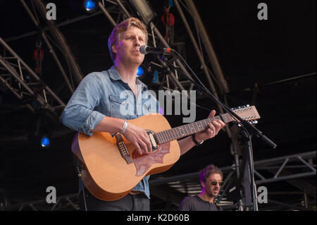 Scott Matthews joue Camping-appelant à Ragley Hall, Warwickshire, le 26 août, 2017. Banque D'Images