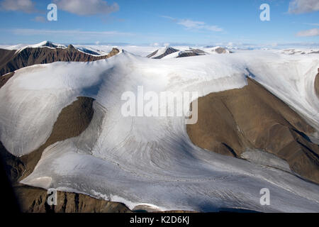 Paysage de glaciers de l'île Axel Heiberg, Nunavut, Canada, août 2007. Banque D'Images