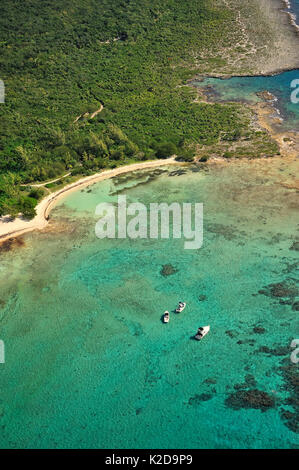 Vue aérienne de la côte du Yucatan, près de Playa del Carmen, Mexique Banque D'Images