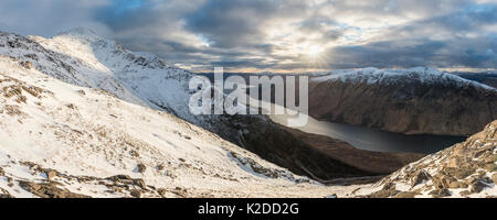 Avis de Ben Starav avec Loch Etive, Highlands d'Ecosse, Royaume-Uni, UK, mars 2016. Banque D'Images