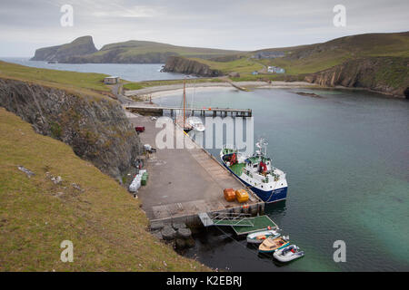 Port de North Haven, Fair Isle, Shetland, Écosse, Royaume-Uni, juillet 2014. Banque D'Images