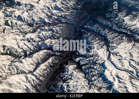 Vue de plan de montagnes Elbourz, Iran, décembre. Banque D'Images