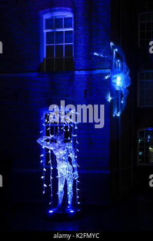 Objet léger à illuminade, Amsterdam, Pays-Bas Banque D'Images