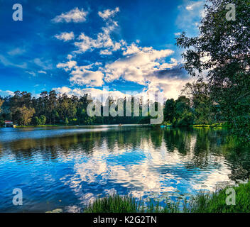 Kodaikanal Lake, également connu sous le nom de lac Kodai est un lac artificiel situé dans le district de Dindigul dans la ville de Kodaikanal au Tamil Nadu, Inde Banque D'Images