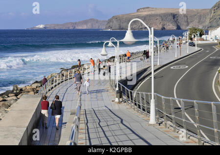 Front de mer, à Puerto de las Nieves, Gran Canaria, Espagne Banque D'Images