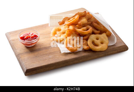 Grimaces de pommes de terre rissolées. Banque D'Images