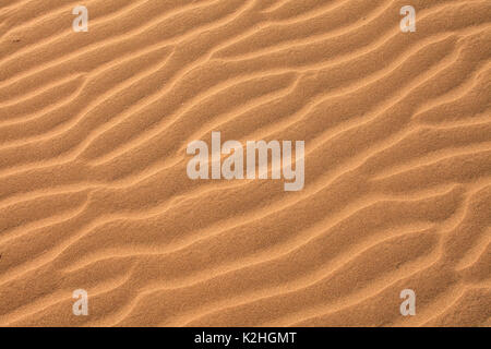 Close up des ondulations des dunes de sable qui s'écoule en diagonale Banque D'Images