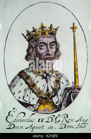 Édouard II (1284-1327) Roi d'Angleterre de 1307, fils d'Edouard I et Aliénor de Castille. Créé Prince de Galles en 1301 Banque D'Images